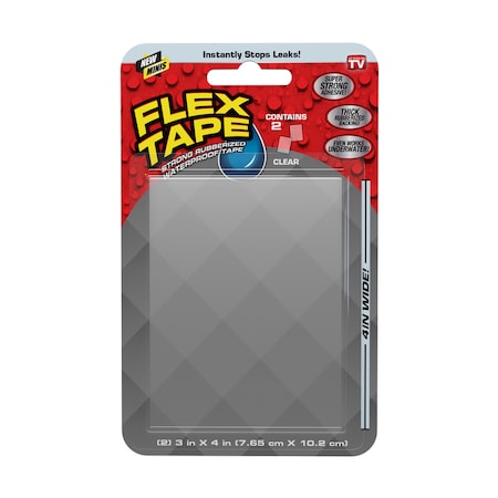 Flex Tape Flex Seal Family of Products Flex Tape MINI 3 in. W X 4 in. L Clear Waterproof Repair Tape TFSCLRMINI-8